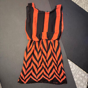 ❤️🖤 Y2K LOVE CULTURE RED & BLACK CHEVRON DRESS 🖤❤️